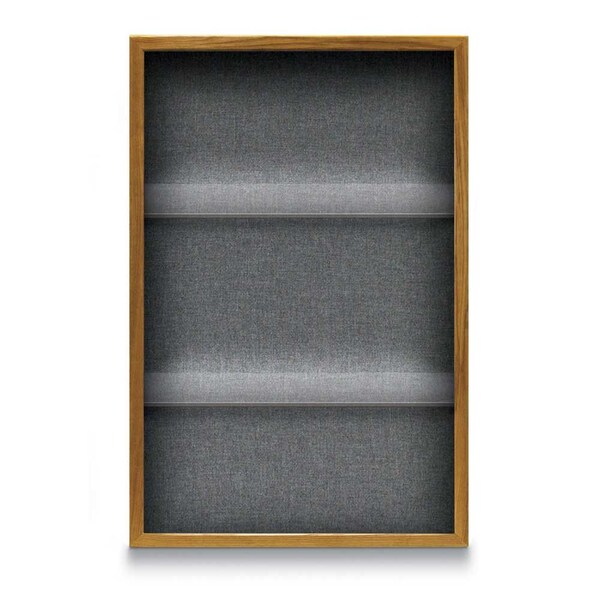 Outdoor Enclosed Combo Board, 48"x36", Satin Frame/White Porc & Cobalt